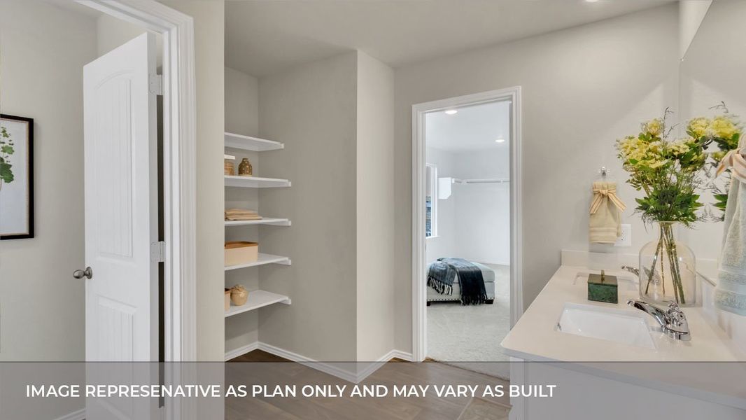 Furnished interior view inside a new home in Trails at Wildhorse, Austin (Image 28).