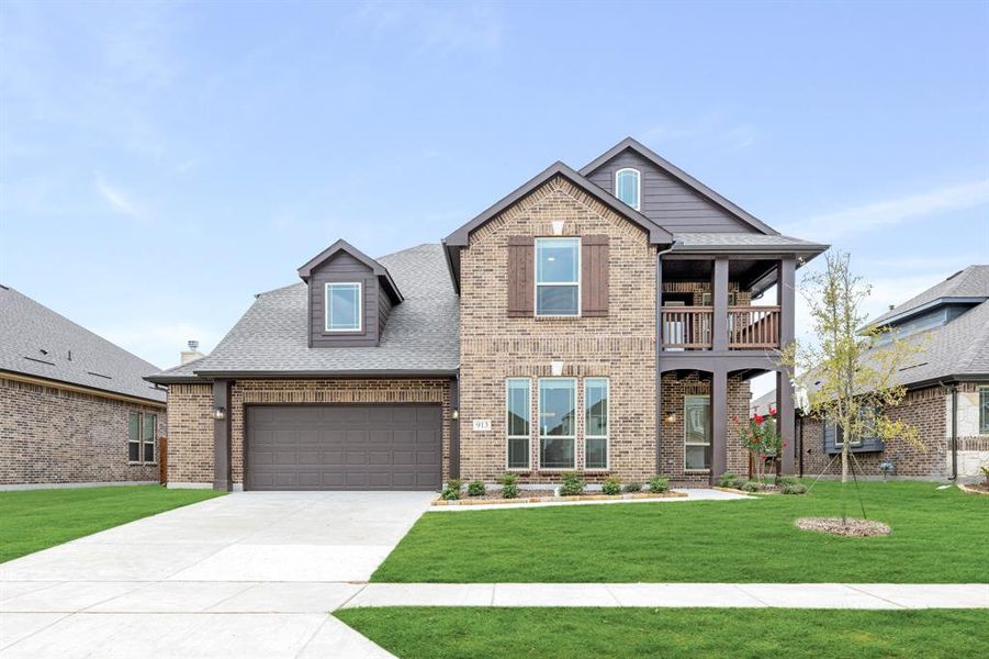 Front exterior of a new home in West Crossing, Anna, TX, highlighting curb appeal (Image 23).