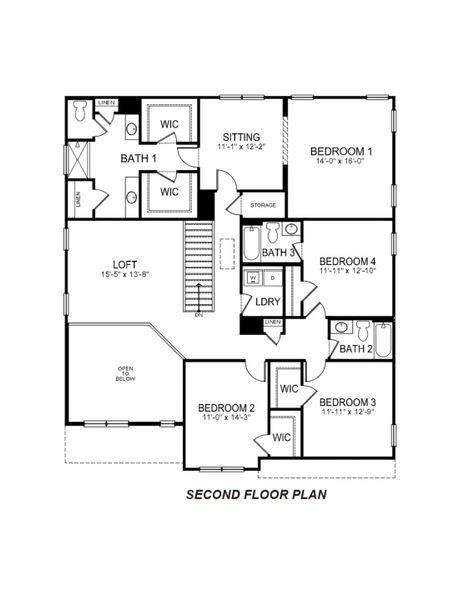 2D floor plan layout for the Graymount by D.R. Horton in Sycamore Cove, Woodruff, SC (Image 5).