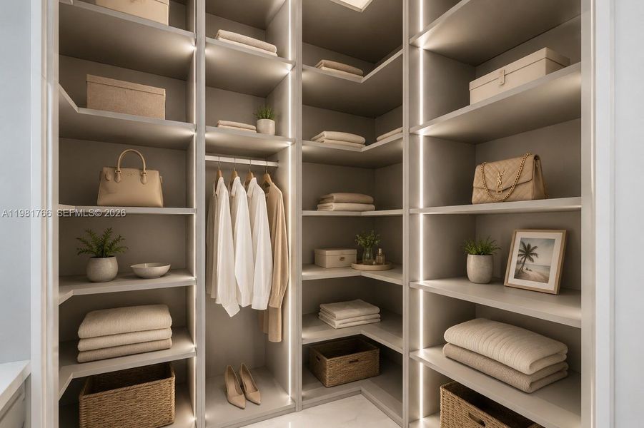 Master closet Virtually staged