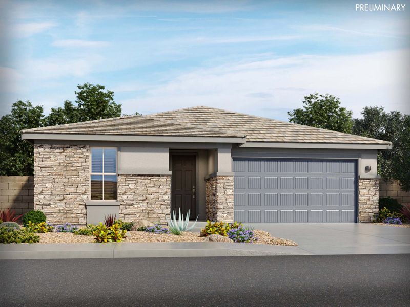 Representative exterior photo of a completed home built from the Dove by Meritage Homes in Houghton Reserve - Esplanade, Tucson, AZ (Image 9). Representative exterior photo of a completed home built from the Dove by Meritage Homes in Houghton Reserve - Esplanade, Tucson, AZ (Image 9).