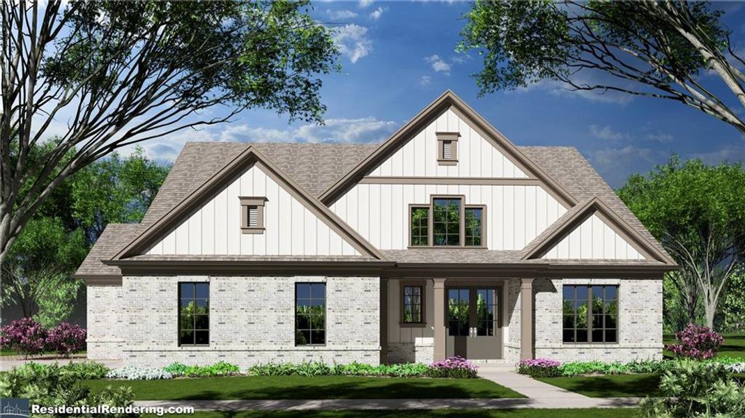 Front exterior of a new home in , Bishop, GA, highlighting curb appeal (Image 1). Front exterior of a new home in , Bishop, GA, highlighting curb appeal (Image 1).