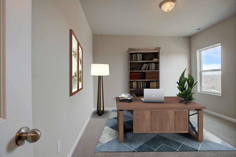 Representative furnished interior of a home built from the The Thornberry by David Weekley Homes in Revel Crossing at Wolf Ranch – The Outlook Collection, Colorado Springs (Image 3).