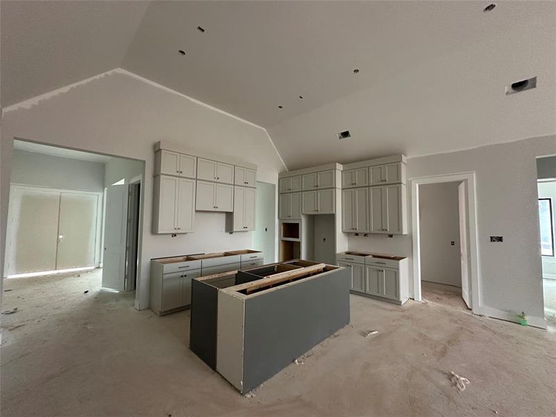 Double stack cabinets in this gourmet kitchen