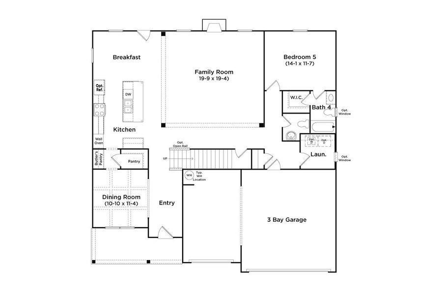 2D floor plan layout for the Rosemary II - FL by DRB Homes in Brighton, Locust Grove, GA (Image 3).