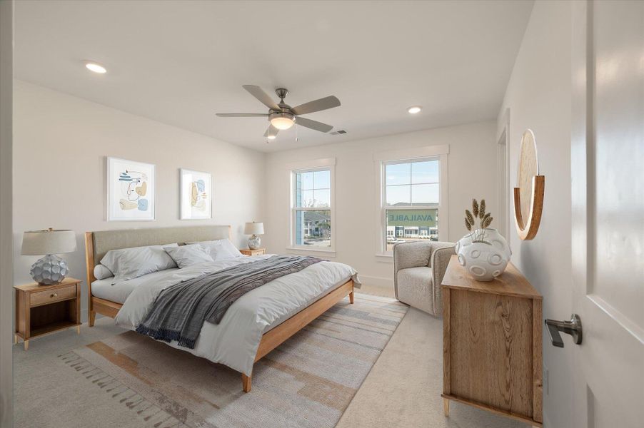 Furnished interior view inside a new home in The Bluffs at Pinefield Townhomes, Charleston (Image 10). Furnished interior view inside a new home in The Bluffs at Pinefield Townhomes, Charleston (Image 10).