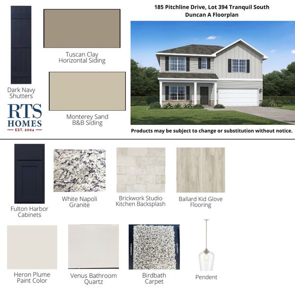 2D floor plan layout of this home in Tranquil South, Hinesville, GA (Image 2).