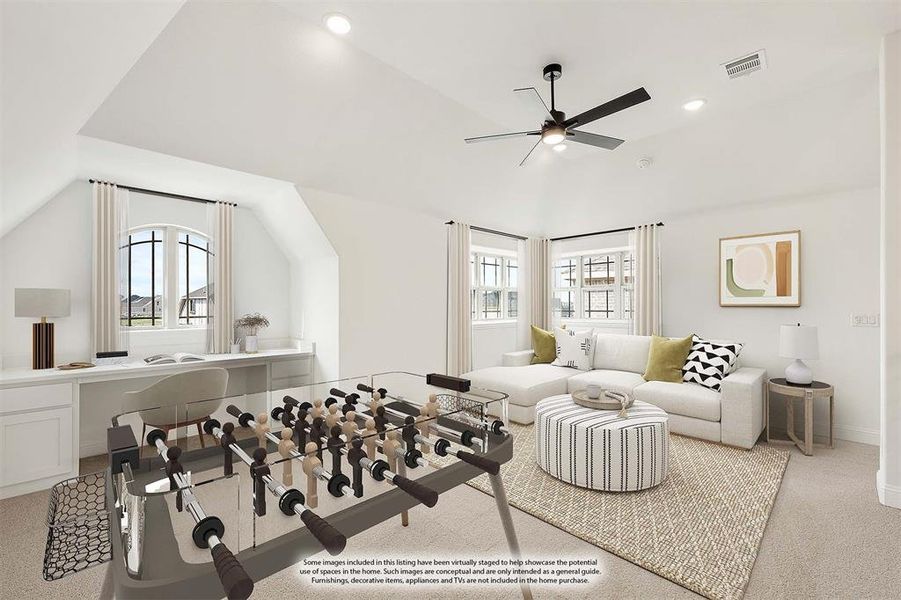 Furnished interior view inside a new home in Painted Tree Woodland District 50, McKinney (Image 10).