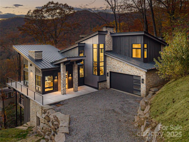 Front exterior of a new home in , Montreat, NC, highlighting curb appeal (Image 22).