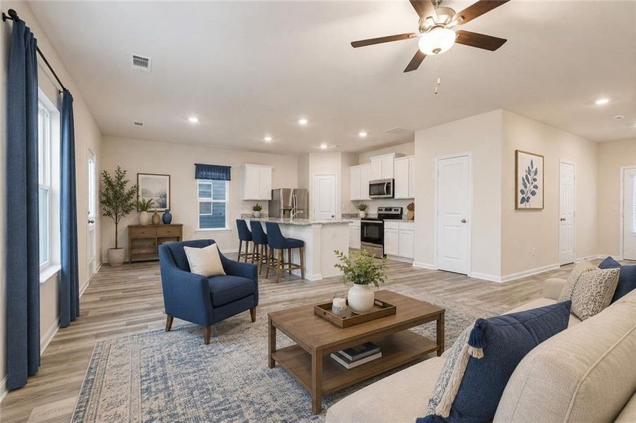 Furnished interior view inside a new home in Conners Landing at Mirror Lake, Villa Rica (Image 6).