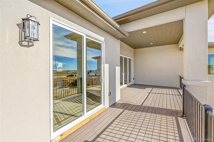 Deck off the kitchen and living room.