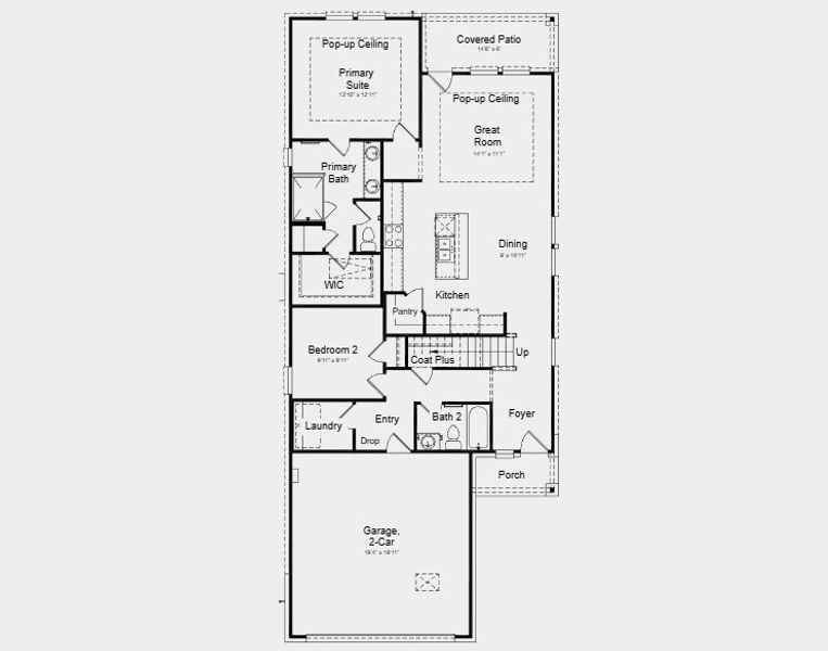 2D floor plan layout for the Juliet by Taylor Morrison in Ryehill, Rosenberg, TX (Image 3).