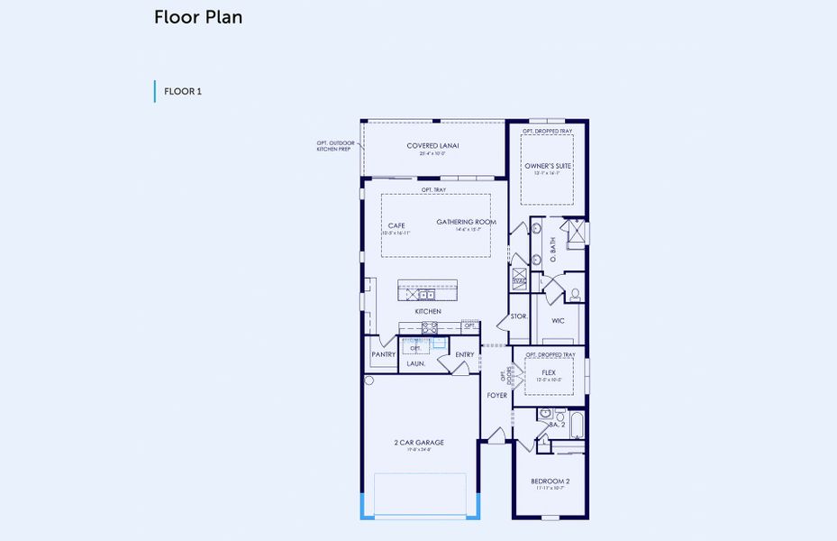 2D floor plan layout of this home in Del Webb Stone Creek, Ocala, FL (Image 5). 2D floor plan layout of this home in Del Webb Stone Creek, Ocala, FL (Image 5).