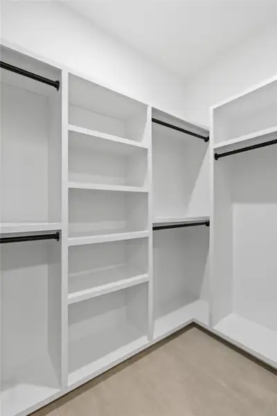 Plenty of shelving in closets.