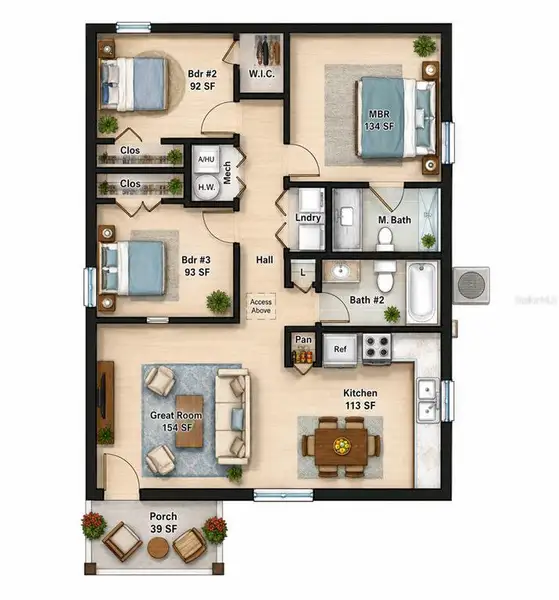 2D floor plan layout of this home in , Auburndale, FL (Image 3).