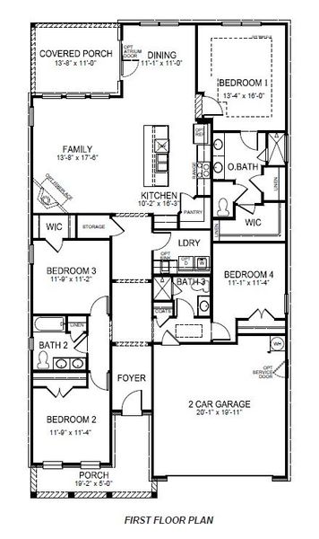 2D floor plan layout for the ROBINSON by D.R. Horton in Cottonwood Ridge, Piedmont, SC (Image 3).