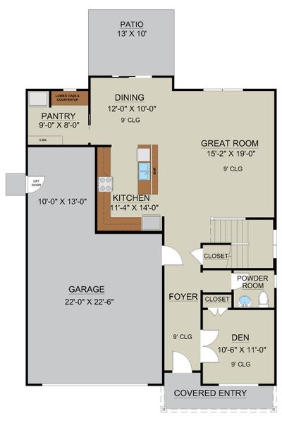 2D floor plan layout for the Montebello by Ernest Homes in Wexford, Richmond Hill, GA (Image 3).