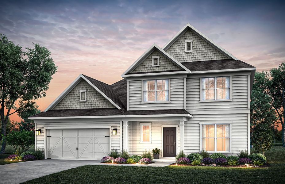 Representative exterior photo of a completed home built from the Fieldcrest by Pulte Homes in Creekside at Skelton, Hoschton, GA (Image 19). Representative exterior photo of a completed home built from the Fieldcrest by Pulte Homes in Creekside at Skelton, Hoschton, GA (Image 19).
