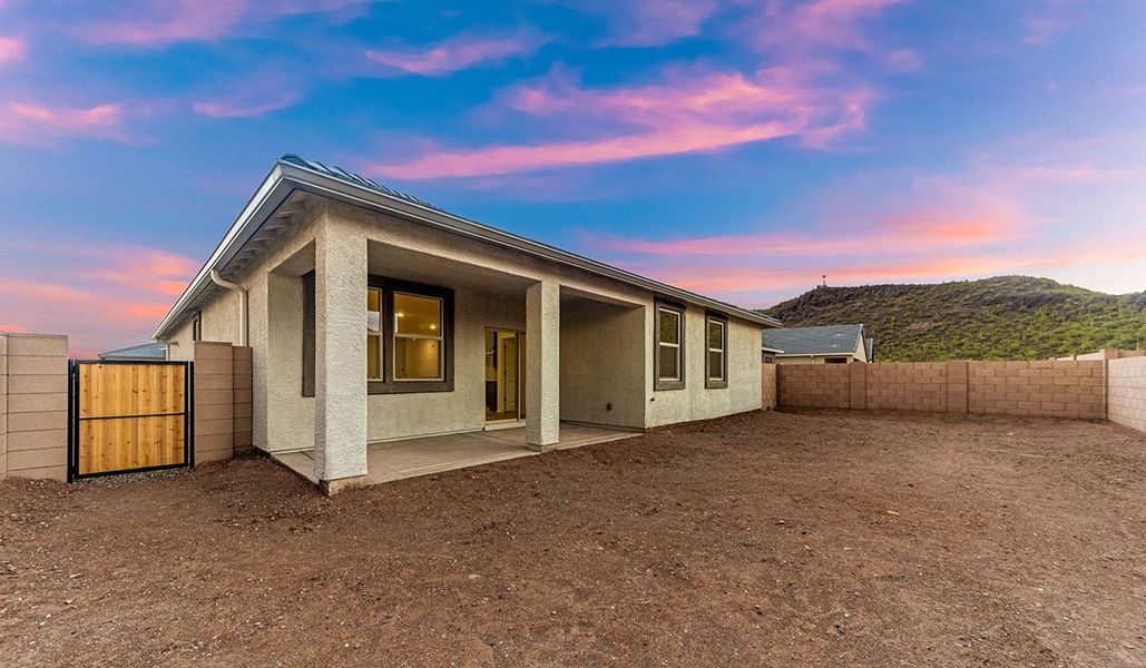 Exterior details and patio area of a home in Saguaro Bloom, Marana (Image 19). Exterior details and patio area of a home in Saguaro Bloom, Marana (Image 19).