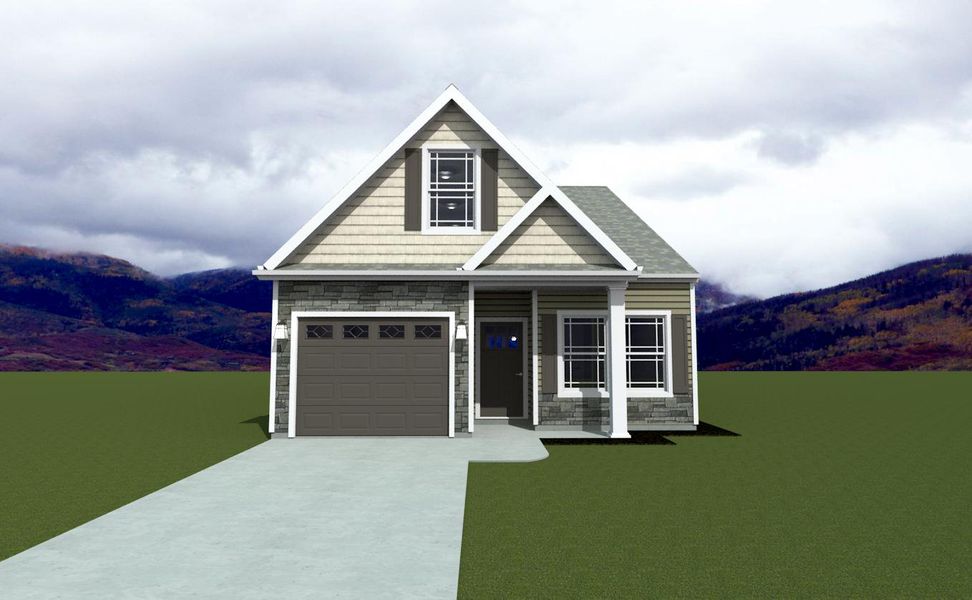 Representative exterior photo of a completed home built from the Quincy by Enchanted Homes in Hampshire Heights, Moore, SC (Image 27).