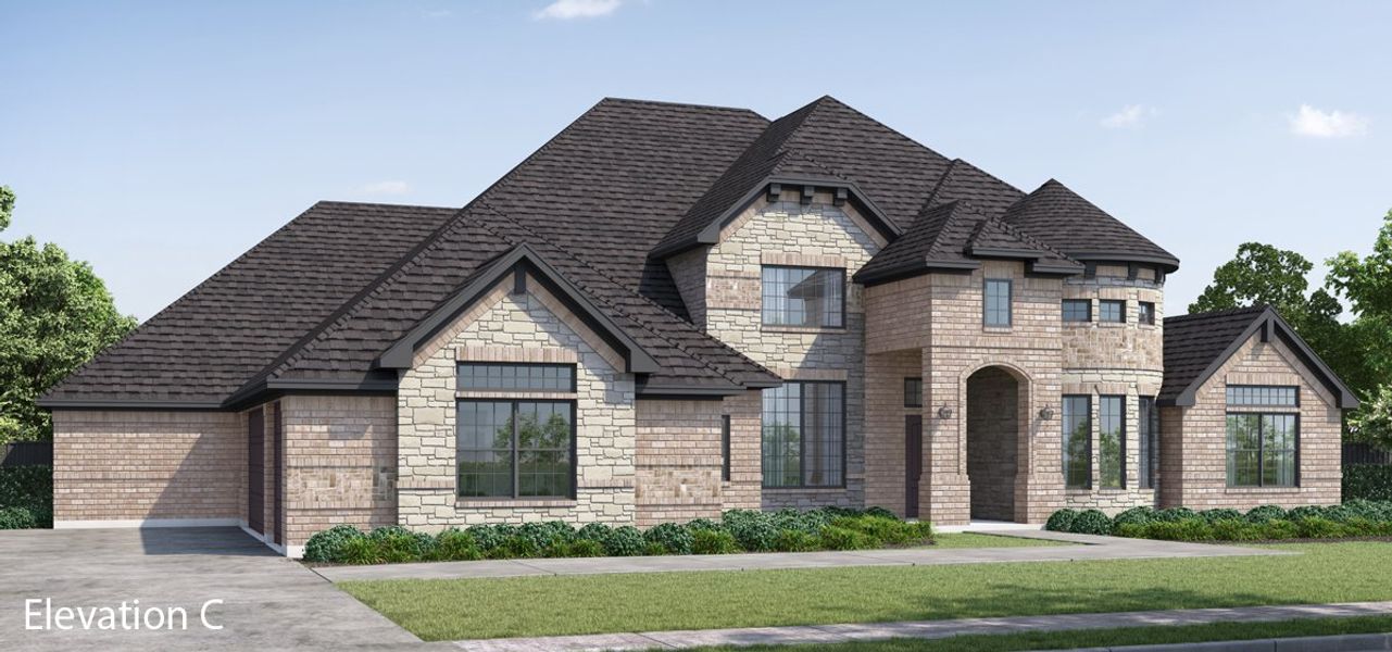Representative exterior photo of a completed home built from the Sentinel VII by Altura Homes in Creekview Farms, Greenville, TX (Image 2). Representative exterior photo of a completed home built from the Sentinel VII by Altura Homes in Creekview Farms, Greenville, TX (Image 2).