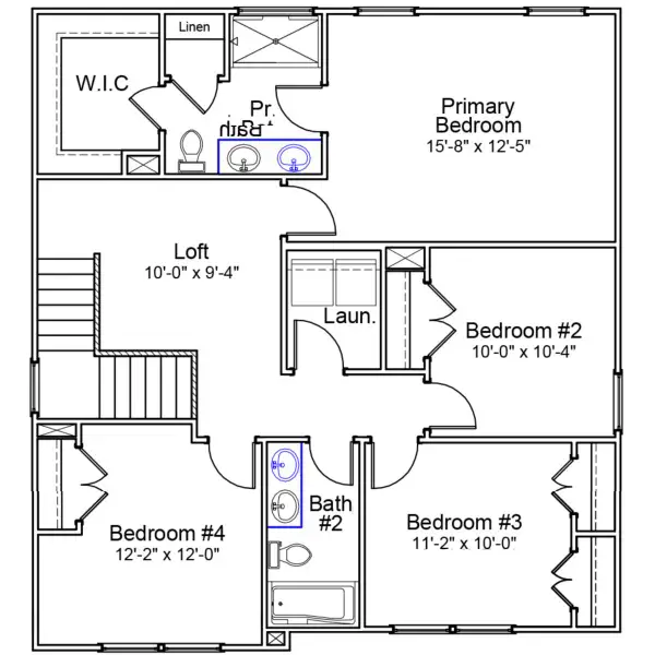 2D floor plan layout of this home in River Tide Farms, Bolivia, NC (Image 3).