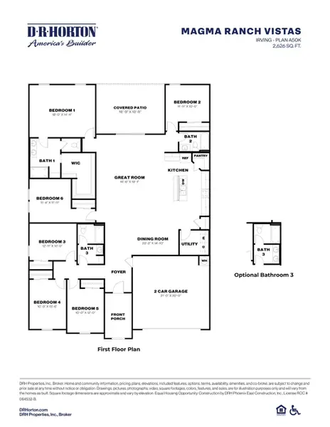 2D floor plan layout of this home in Magma Ranch Vistas, Florence, AZ (Image 4).