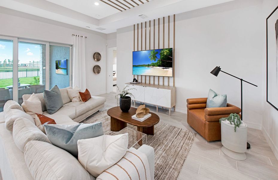 Representative furnished interior of a home built from the Prestige by DiVosta in Emerson Oaks, Vero Beach (Image 16).