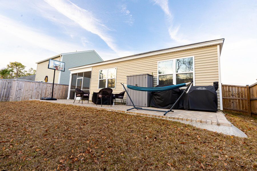 Exterior details and patio area of a home in Reserve at Mallard Crossing, Summerville (Image 33).