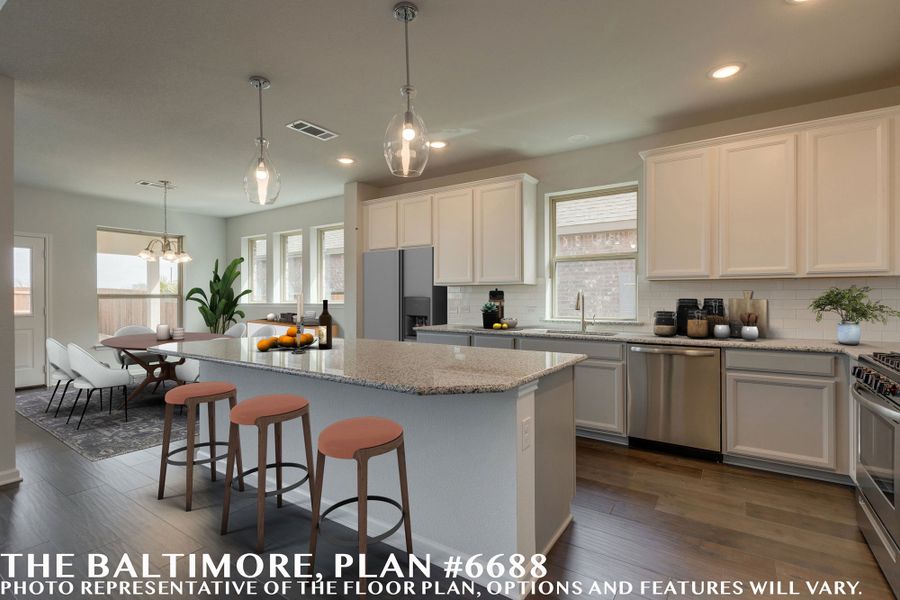Representative furnished interior of a home built from the The Baltimore by David Weekley Homes in Myrtle Creek, Waxahachie (Image 7).