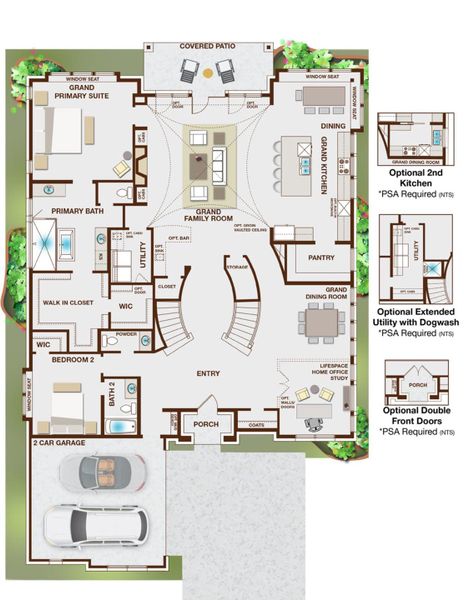 2D floor plan layout for the Downton Abbey Estate by Grand Homes in Providence Cove, McKinney, TX (Image 3).
