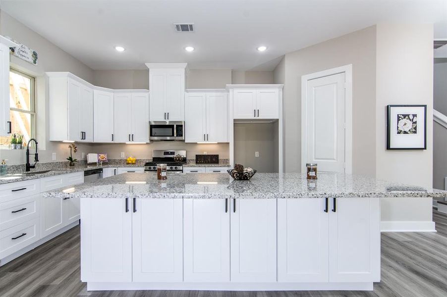 More cabinets under the large island!