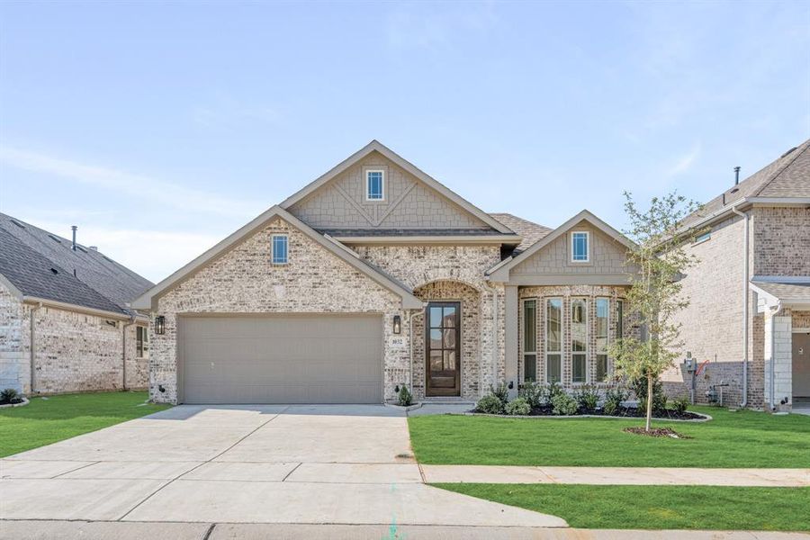Front exterior of a new home in Eagle Glen 50, Alvarado, TX, highlighting curb appeal (Image 2). Front exterior of a new home in Eagle Glen 50, Alvarado, TX, highlighting curb appeal (Image 2).