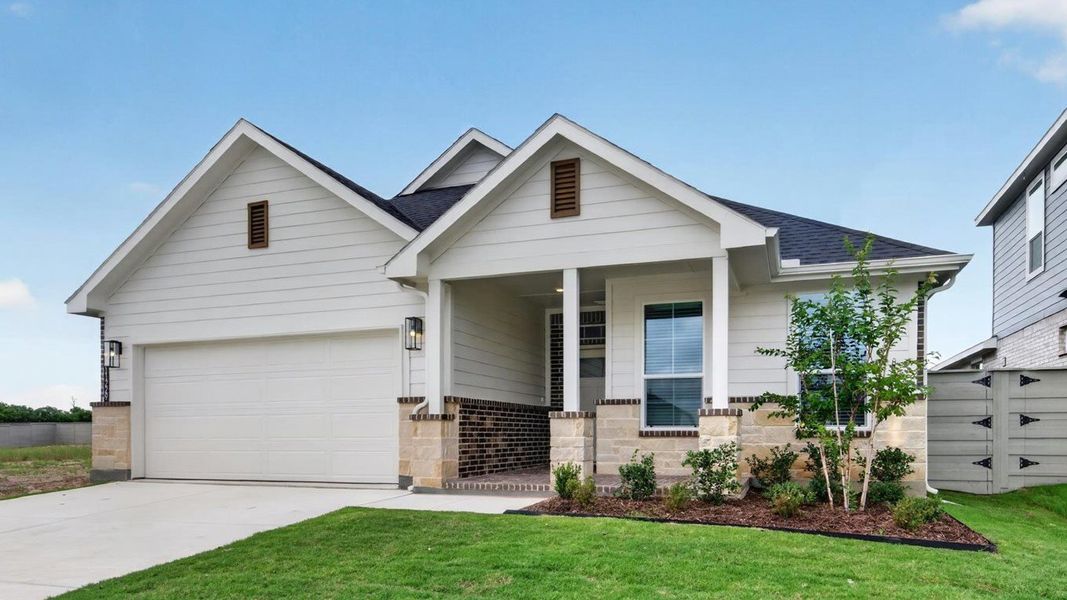 Representative exterior photo of a completed home built from the Basswood by D.R. Horton in Treeline, Justin, TX (Image 20). Representative exterior photo of a completed home built from the Basswood by D.R. Horton in Treeline, Justin, TX (Image 20).