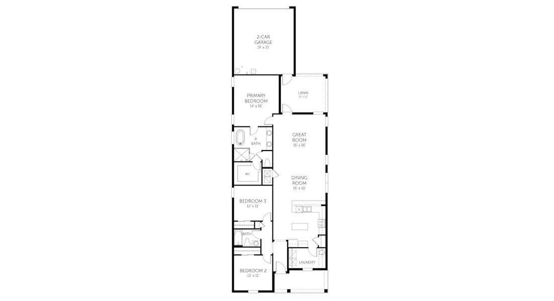 2D floor plan layout of this home in Crossroads at Kelly Park, Apopka, FL (Image 5).