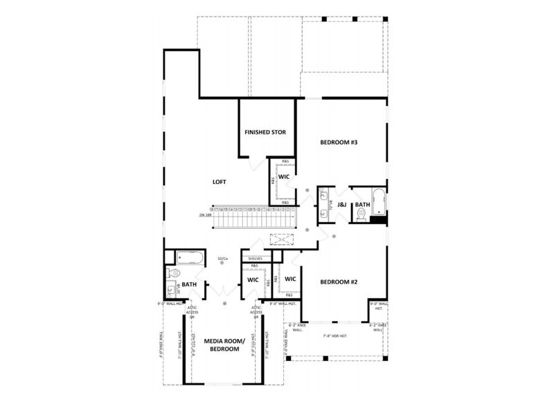 2D floor plan layout for the The Cameron by Heatherland Homes in Livingstone Park, Kennesaw, GA (Image 2).
