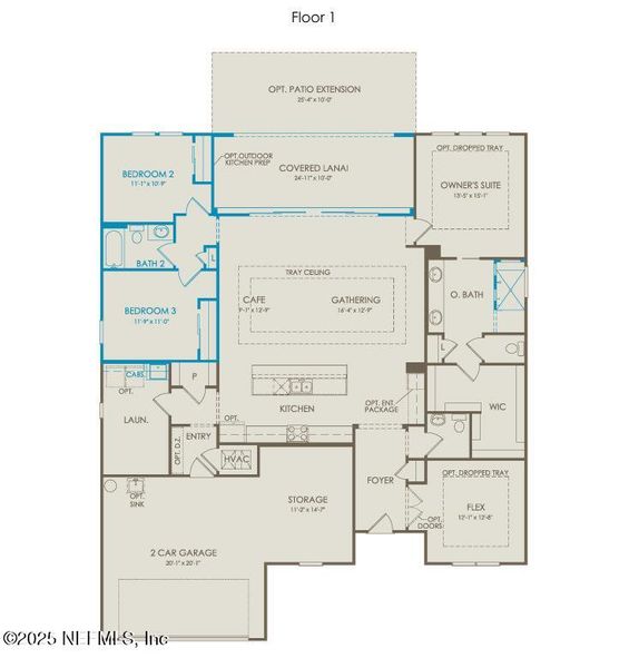 2D floor plan layout of this home in Del Webb Saint Johns, St. Johns, FL (Image 4). 2D floor plan layout of this home in Del Webb Saint Johns, St. Johns, FL (Image 4).