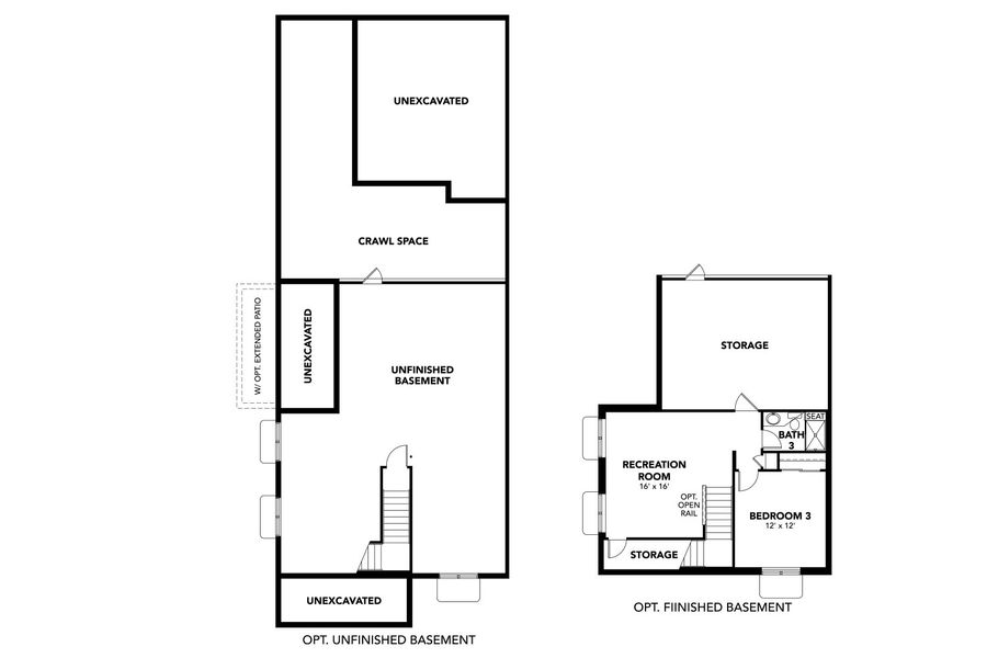2D floor plan layout for the Louisville 4 by Brightland Homes in Westerly - Townhomes, Erie, CO (Image 3).