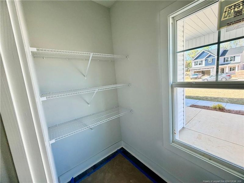 Pantry shelving on both sides