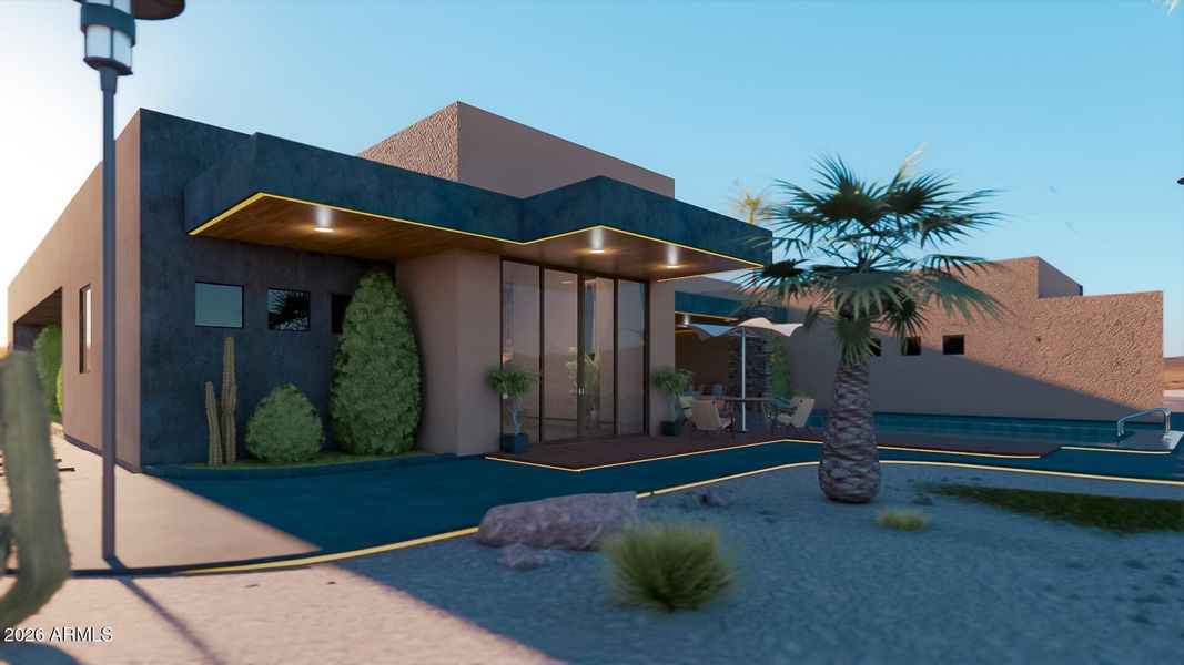 Soaring Eagle Exterior Rendering Pool Si