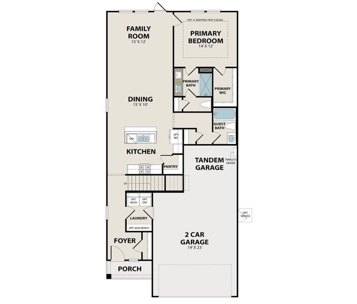 2D floor plan layout of this home in Lakes at Black Oak, Magnolia, TX (Image 7).
