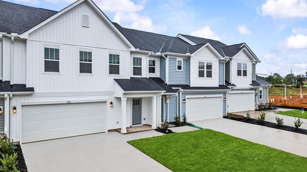 Exclusive DRB Homes exterior with balanced proportions and vibrant curb appeal at Silo Ridge by DRB Homes in Anderson, SC