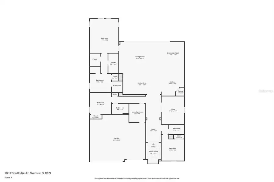 2D floor plan layout of this home in Triple Creek, Riverview, FL (Image 3).