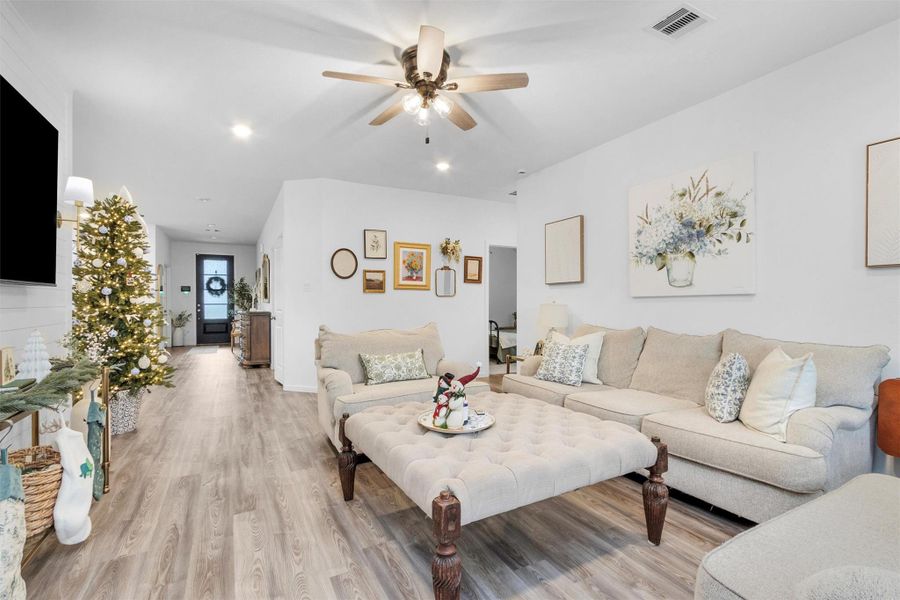 View from the living area through to the front entry