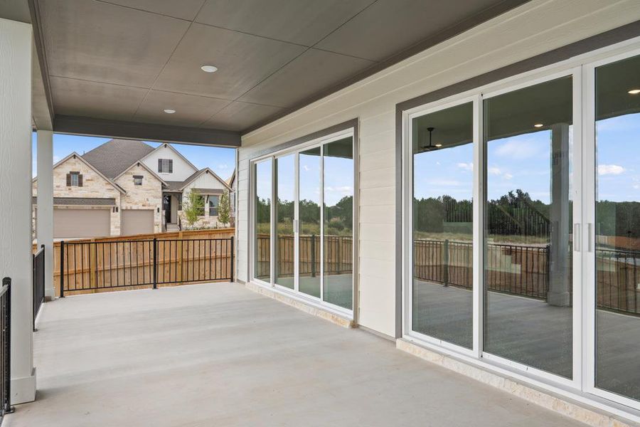Exterior details and patio area of a home in Lariat, Liberty Hill (Image 23). Exterior details and patio area of a home in Lariat, Liberty Hill (Image 23).
