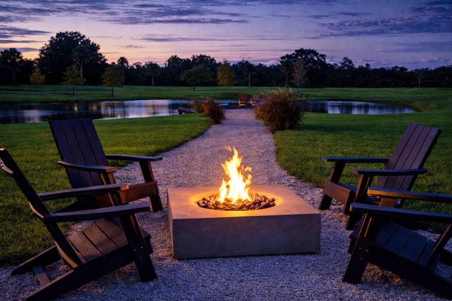 Relaxing lakeside at Night