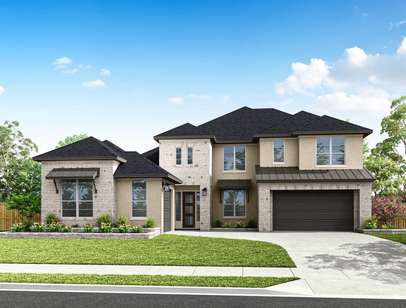Representative exterior photo of a completed home built from the Snyder by Tri Pointe Homes in Evergrove, Richmond, TX (Image 20). Representative exterior photo of a completed home built from the Snyder by Tri Pointe Homes in Evergrove, Richmond, TX (Image 20).