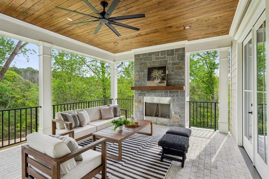 Exterior details and patio area of a home in , Atlanta (Image 29).