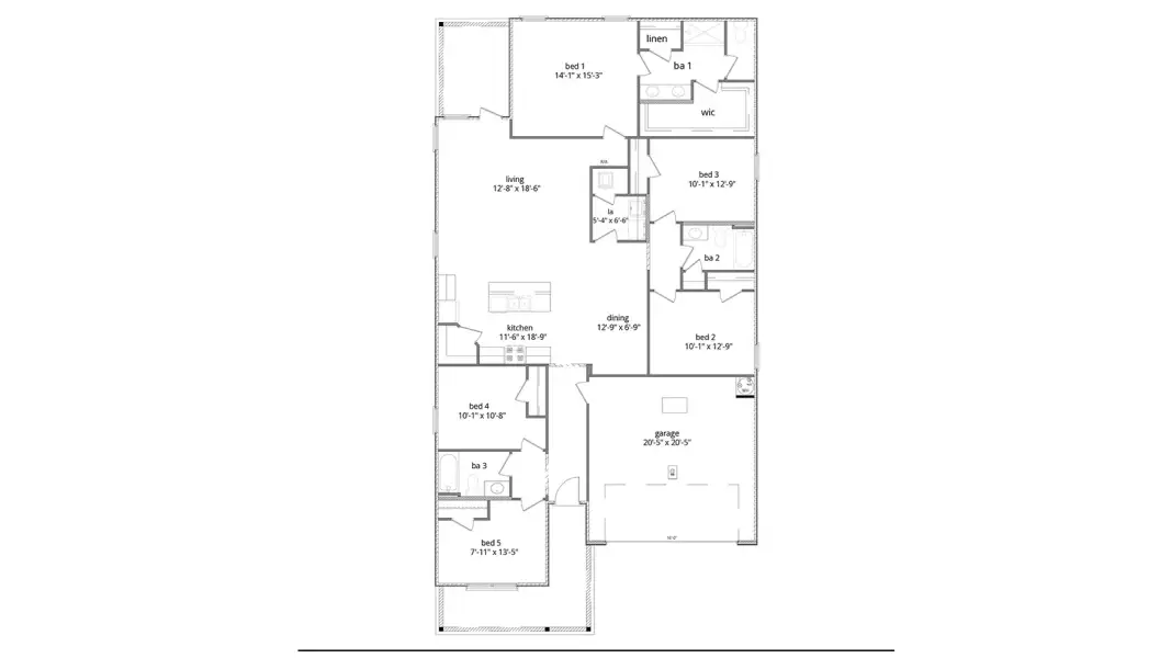 2D floor plan layout for the Creekside by D.R. Horton in Abilene Acres, Tallahassee, FL (Image 5). 2D floor plan layout for the Creekside by D.R. Horton in Abilene Acres, Tallahassee, FL (Image 5).