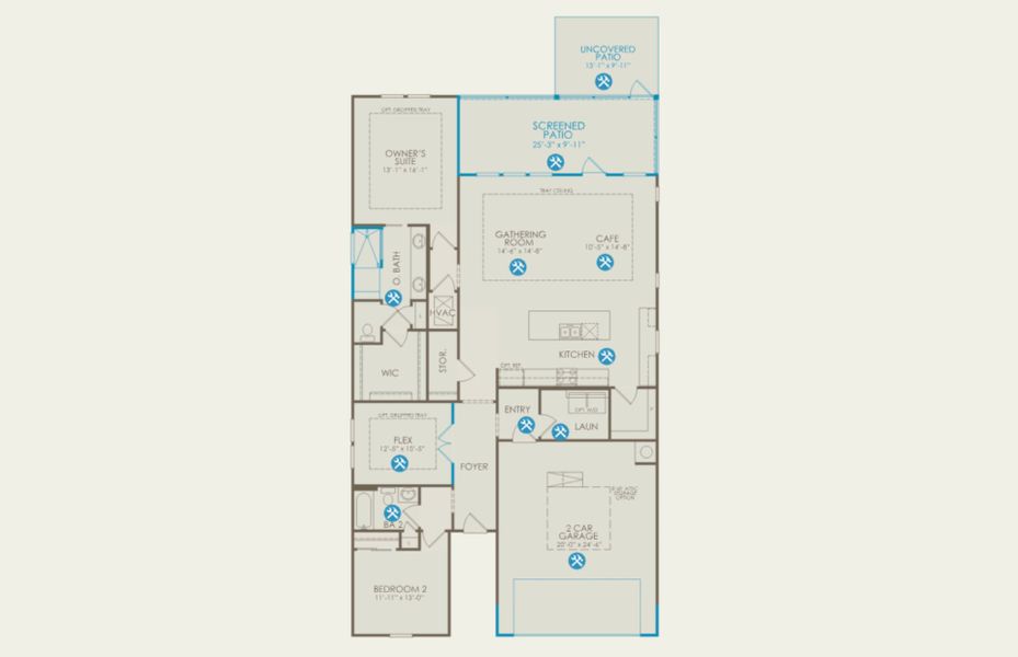 2D floor plan layout of this home in Del Webb Charleston at Nexton, Summerville, SC (Image 5). 2D floor plan layout of this home in Del Webb Charleston at Nexton, Summerville, SC (Image 5).